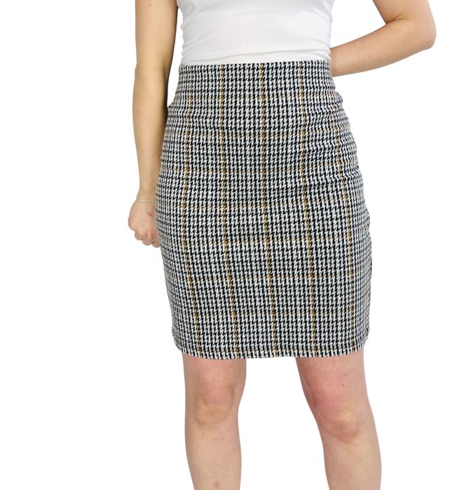 Spódnica mini w kratę księcia Walii L 40