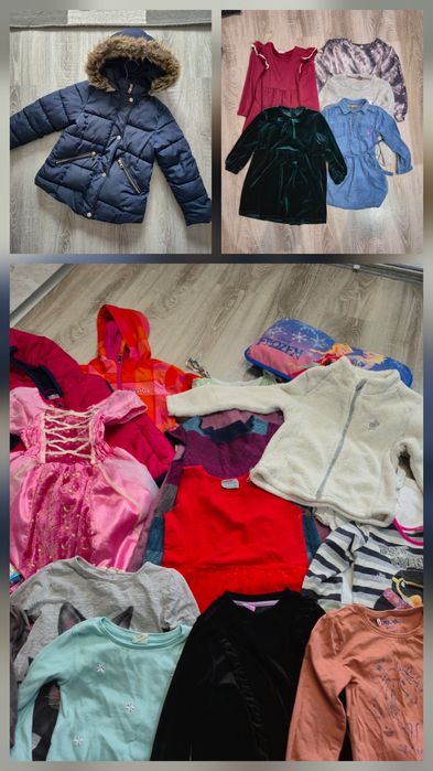 Giga paka dla dziewczynki 110/116 kurtka Zara sukienki strój ksieznicz