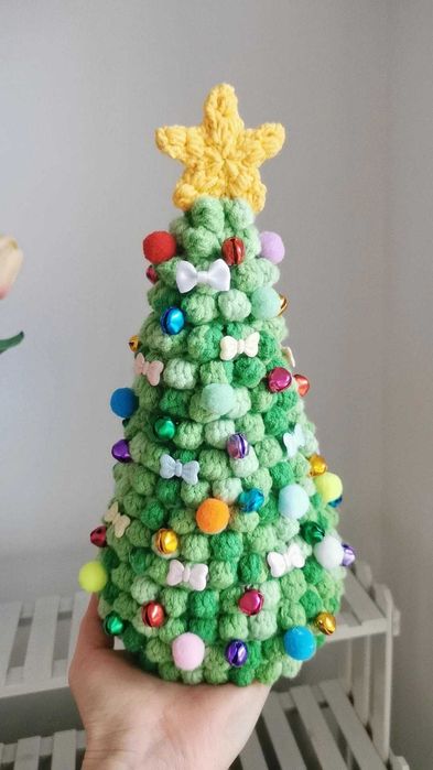 Choinka na szydełku, ozdoba świąteczna, dekoracja handmade