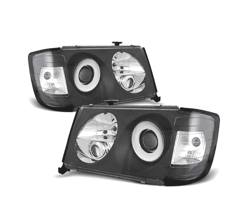 FARÓIS MERCEDES E W124 85-93 FUNDO PRETO