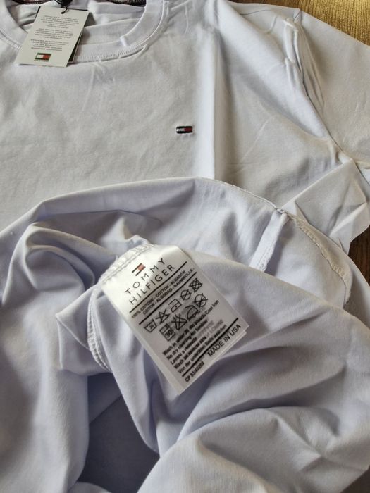 Biala koszulka męska bawełna tshirt biały T.h 2xl metki małe logo