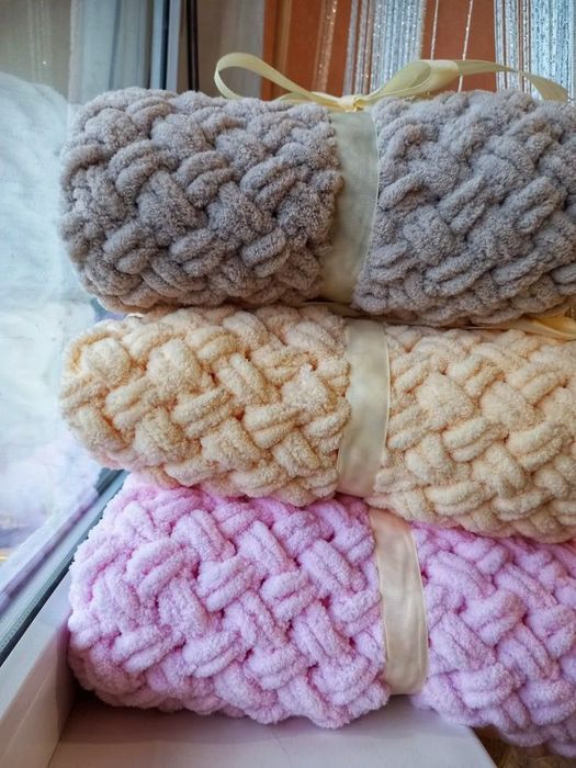 Плюшевий плед ручної роботи