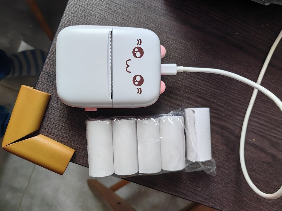 Przenośna Drukarka termiczna. 5x rolka papieru