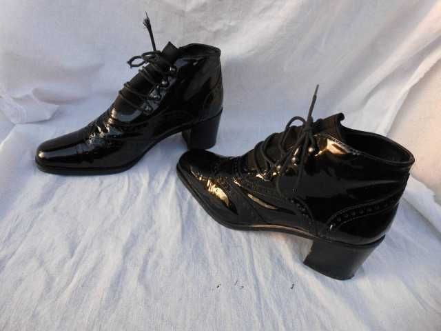 Cenedelle vero cuoio włoskie skórzane sznurowane botki lakierki 36