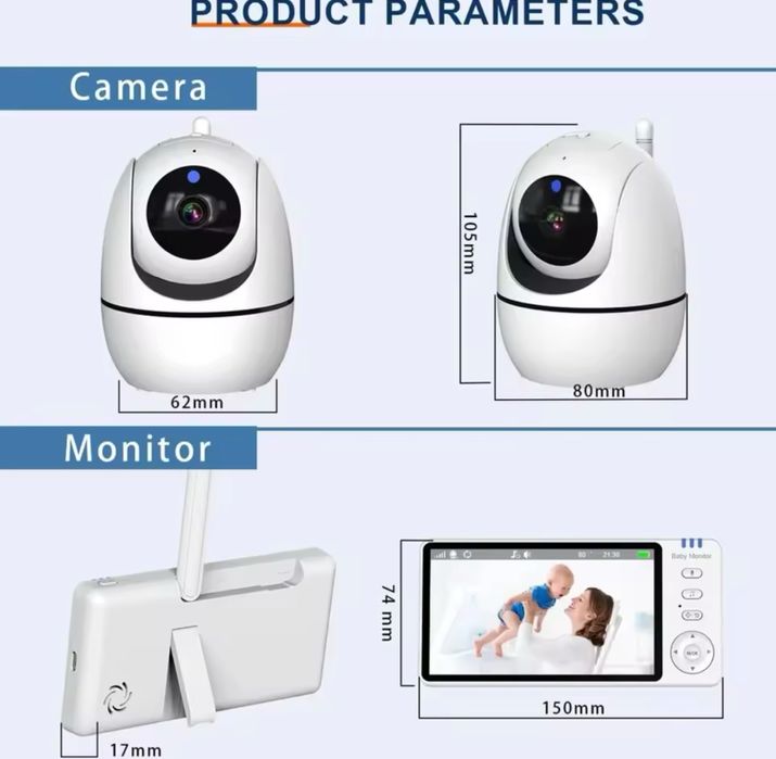 Відеоняня Baby monitor ABM501 радіоняня з екраном
