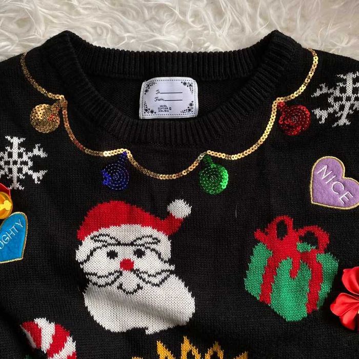 Czarny sweter świąteczny na święta święty Mikołaj Atmosphere rozmiar S