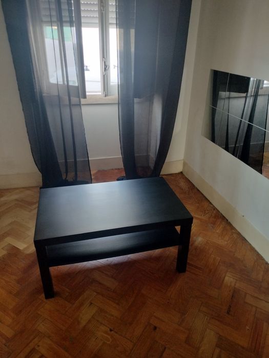 Mesa de centro, preto, 90x55 cm
