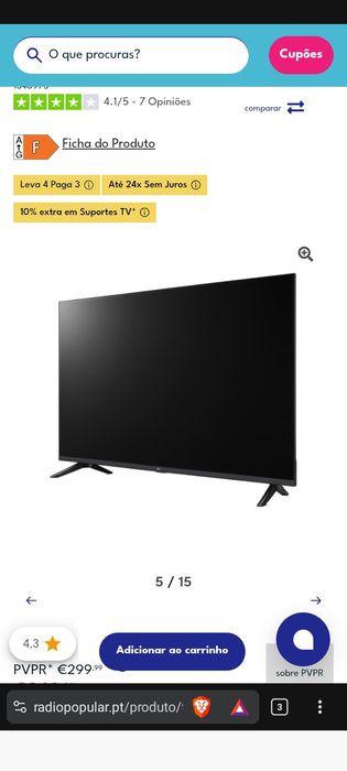 TV Smart 43 LG**