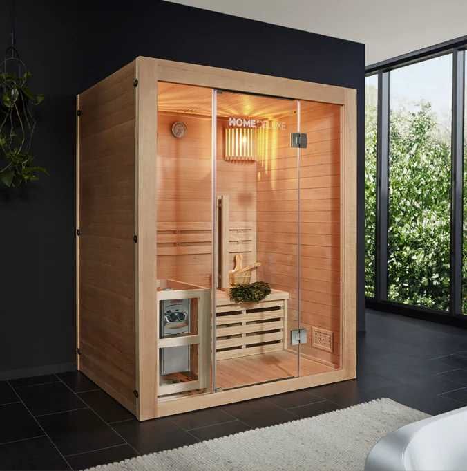 Sauna zewnetrzna ogrodowa fińska sucha SZKLANA HARVIA 3os 230V nowa