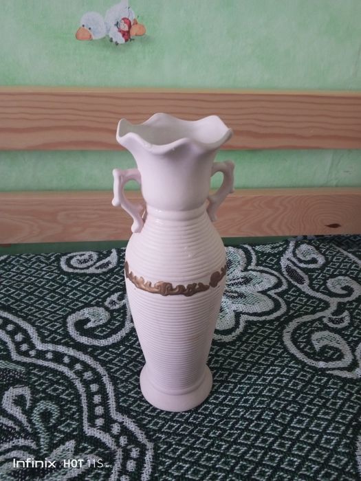 Wazon ceramiczny lata 80 zdobiony