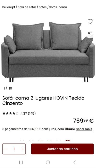 Sofá cama 2 lugares