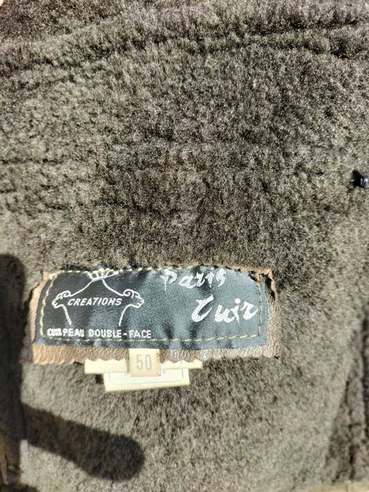 Casaco Homem, pele carneiro verdadeira, verde escuro, tam 50