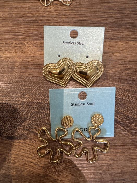 Lote 6 pares de brincos aço NOVOS