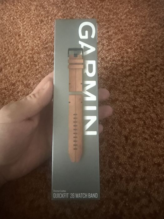Pasek Garmin QuickFit 26 mm skórzany orzechowy