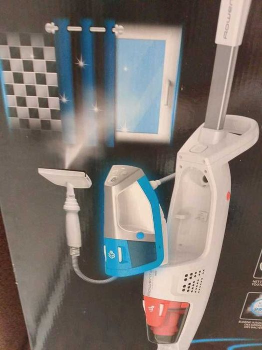 Aspirador vertical multifunções Rowenta RY8534WH Clean & Steam. Aspira e lava a vapor