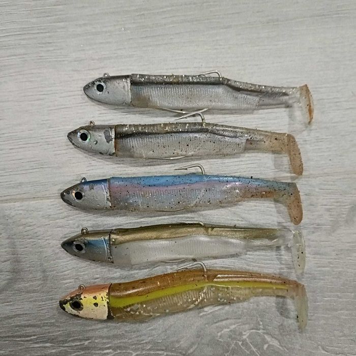 Lote 5 Vinis Fiiish Black Minnow Usados - Tamanhos e Cores Diversas
