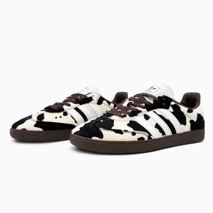 Жіночі кросівки Adidas Samba OG Cow Print Dark "Brown/White" Розміри 36-41