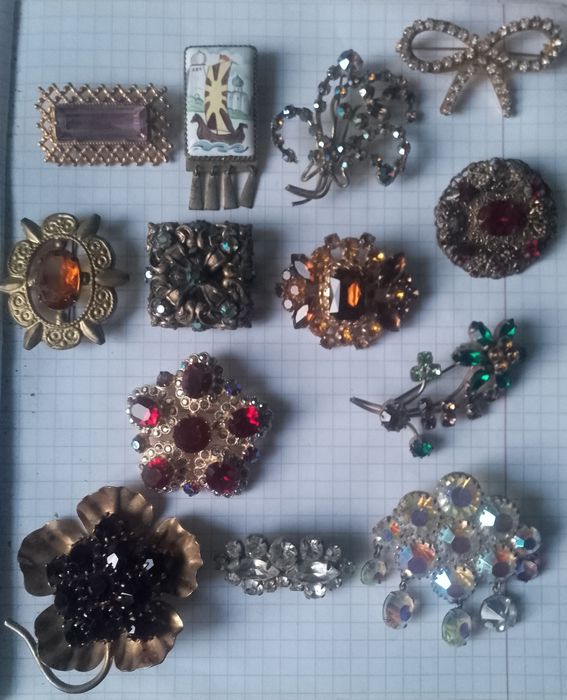 Брошь винтажная позолота