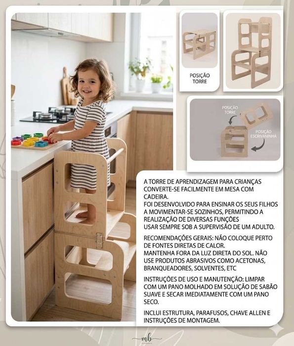 Torre de aprendizagem (Multifunções 2 em 1)