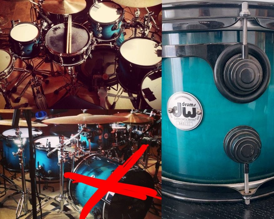 Bateria : Vendo Toms de  Dw Collectors. Aros e lugs Black Chrome.