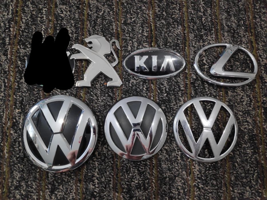 Эмблема, значек Volkswagen, Lexus, Peugeot, Kia