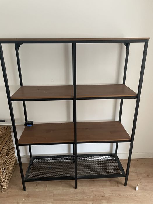 Estante FJÄLLBO 100x136 preto madeira RESERVADO