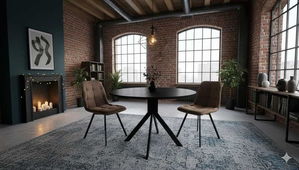 Стіл розкладний кухонний обідній Лофт 110 (150) х 90 чорний, НАЛОЖКА