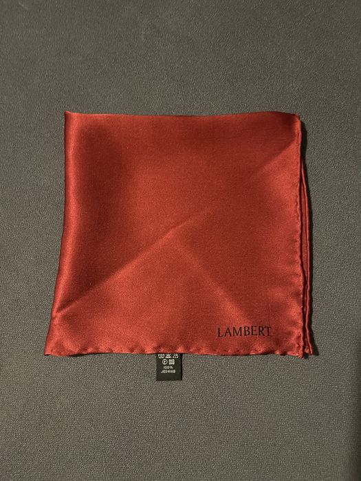 Poszetka Lambert 100% jedwab bordowa