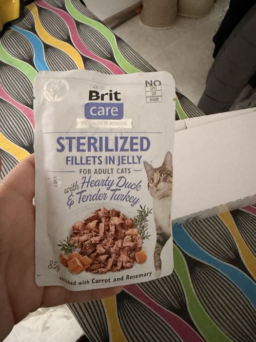 Вологий корм Brit care філе у желе зі ситною качкою та ніжною індичкою