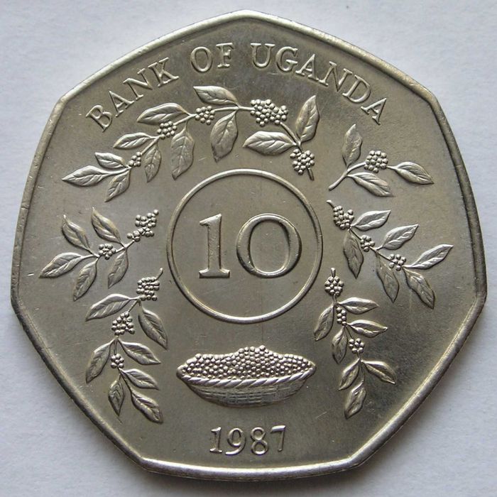 Uganda 10 shilling 1987 - stan 1/2