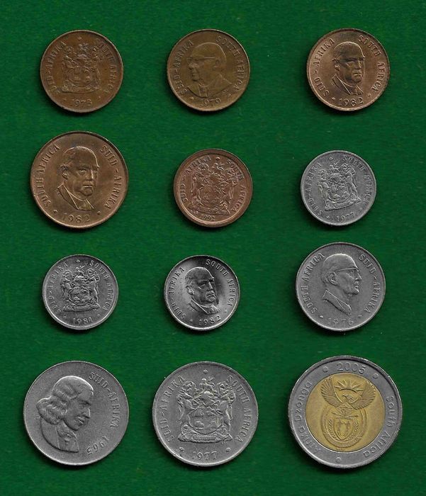 Coleção de (15) moedas - ÁFRICA DO SUL