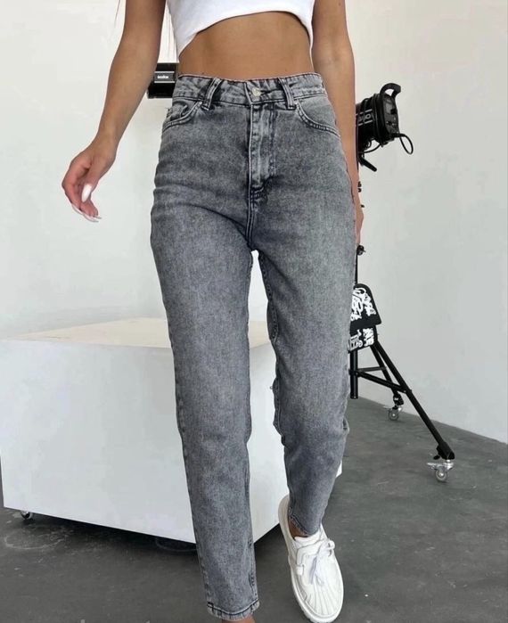 Джинси мом (колір- графіт) з високою талією розмір 27