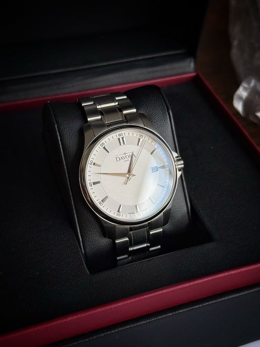 Davosa Classic Quartz, ref. 163.463.15. szwajcarski męski zegarek. Pełen Set, gwarancja producenta.