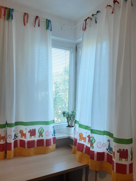 Ikea Barnslig zasłonki dziecięce zwierzaki zwierzęta