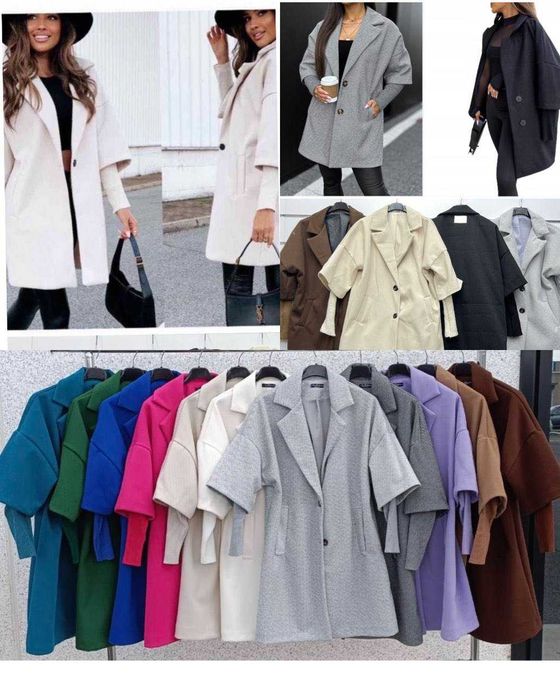 Wyprzedaż Płaszcz rękaw sweterkowy  czekolada