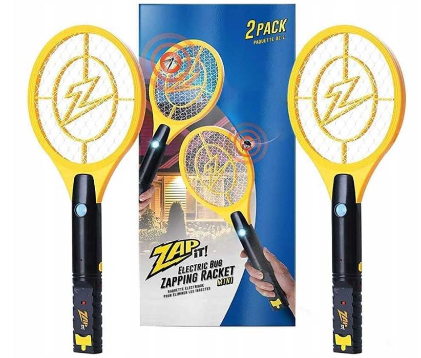 2xMocna Elektryczna ŁAPKA Na KOMARY Muchy 4000V Ze Światłem LED ZAP IT