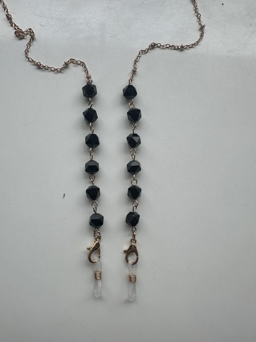 Łańcuszek do okularów czarne kryształki