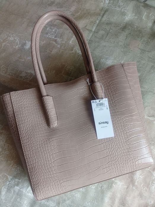 Нова сумка шоппер бежевий 33x11x31 см