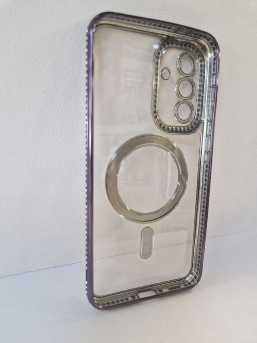 Bling Magsafe Case do Samsung Galaxy A36 5G fioletowy