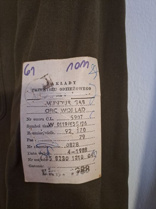Mundur wyjściowy oficerski Wojsk Lądowych Ludowego Wojska Polskiego
