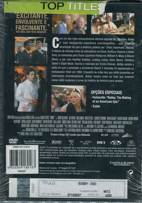 Bobby – Novo/Selado c/ Anthony Hopkins