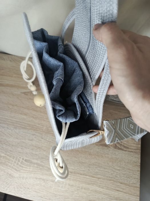 Кругла сумка ручної роботи з бавовняного шнура