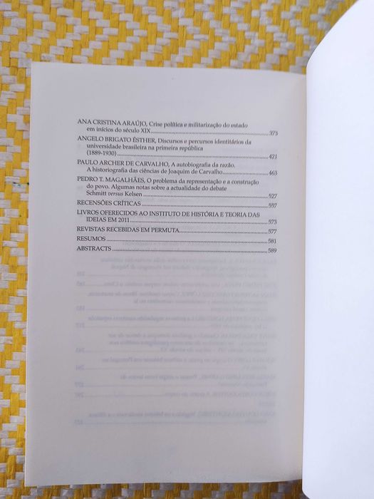 História das Ideias (Revista) – O CORPO
Vol. 33 - 2012