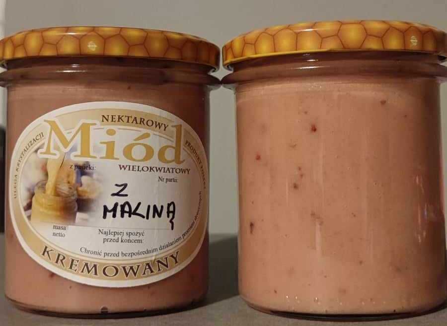 Miod kremowany z malina