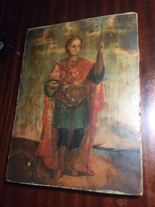 Старинная икона на дереве.