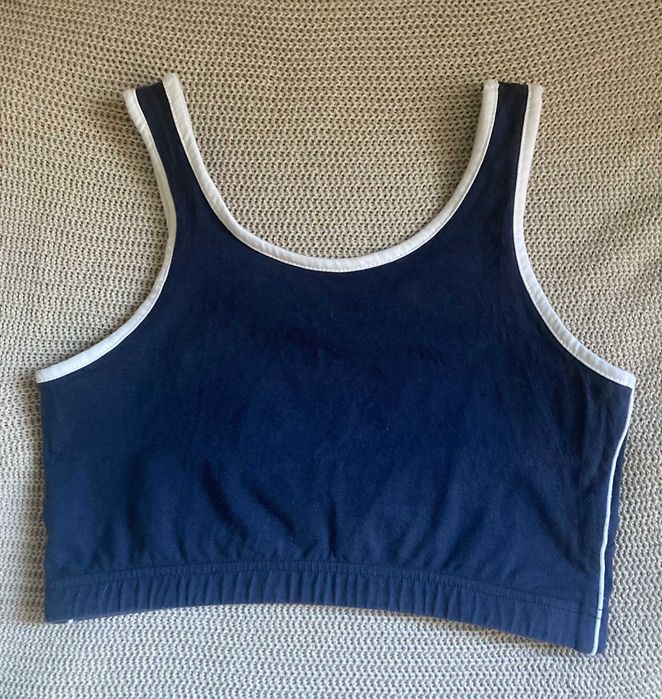 Спортивний топ жіночий синій котон бавовна