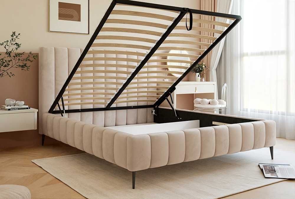 Łóżko tapicerowane MARCEL z pojemnikiem na pościel DARMOWA DOSTAWA