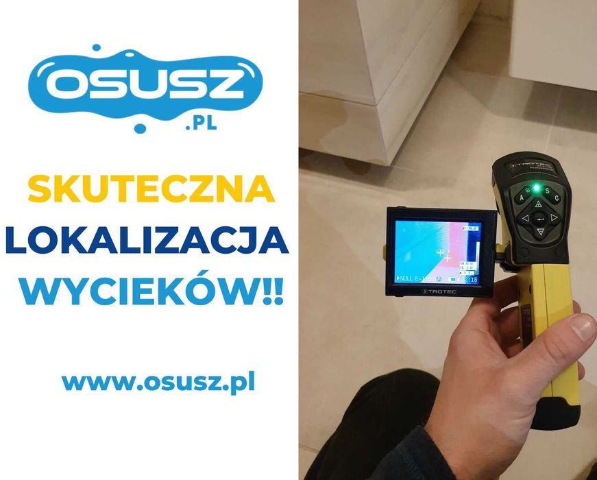 Lokalizacja wycieków wody, wykrywanie przecieków, wycieków, termowizja