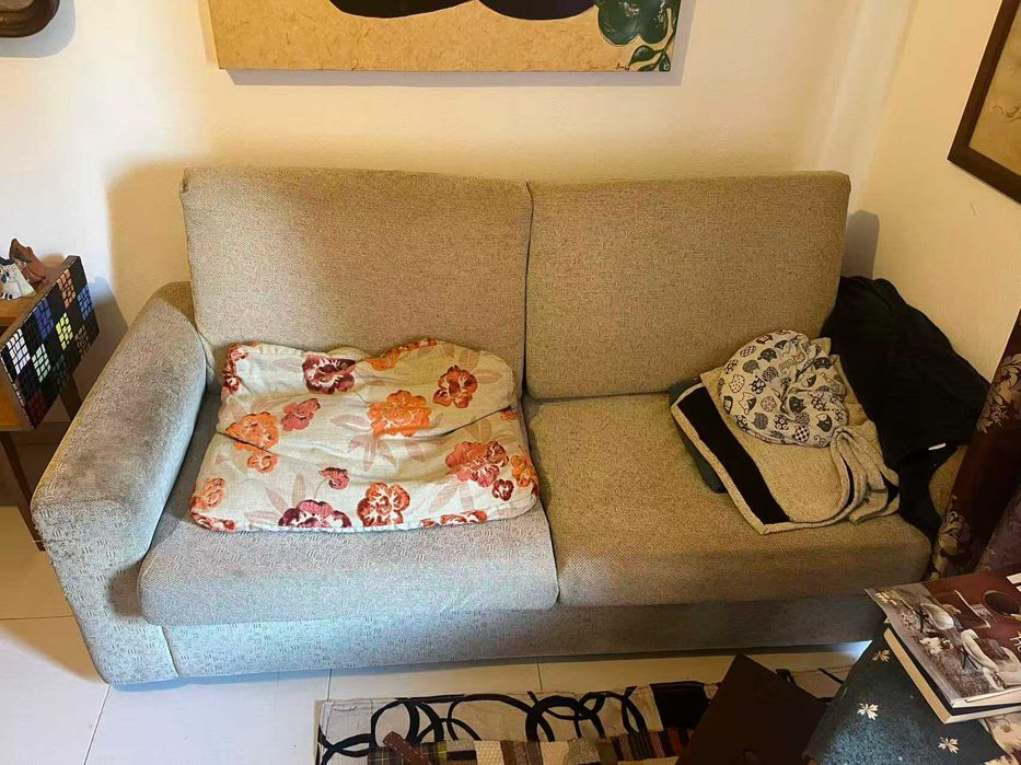 Sofá Cama Rústico Bege