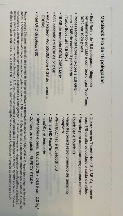 Apple Macbook Pro 16" Touchbar